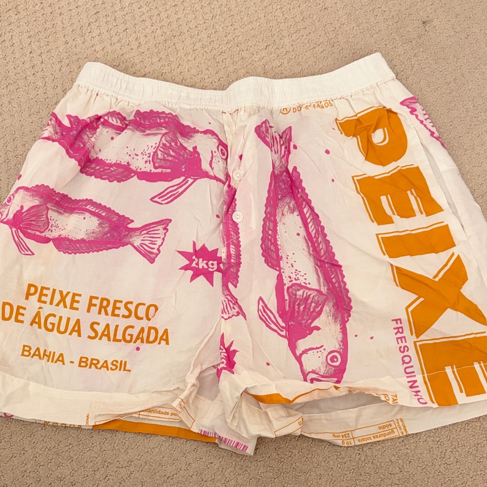 Anthropologie Farm Rio Pink and Orange Graphic Women's Cargo Shorts